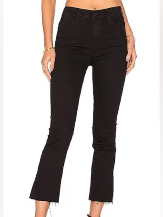 Mother Denim Denim - MOTHER The Hustler Ankle Fray Black High Rise Flare Jeans Size 28